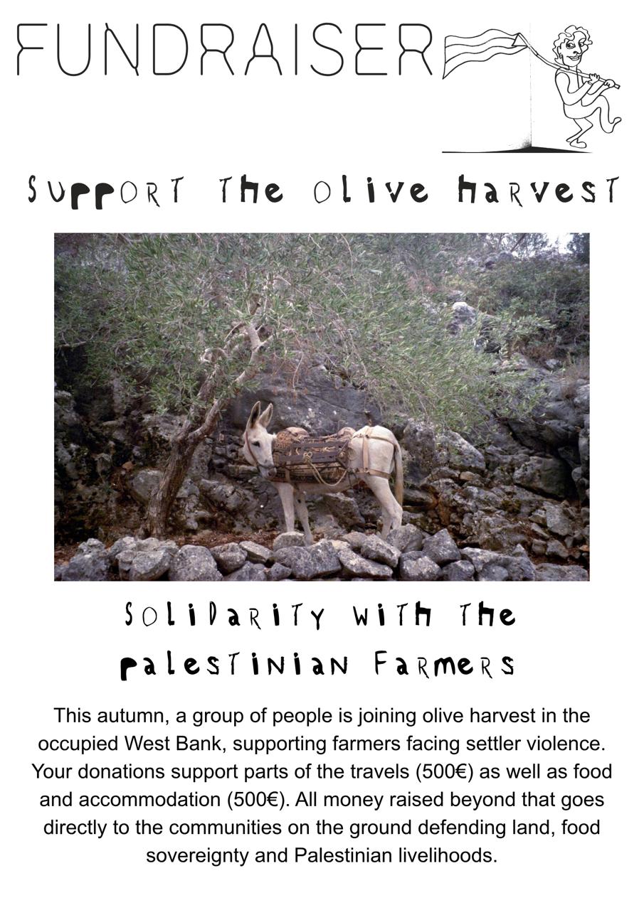 Campaign poster asking for solidarity with Palestinian farmers
