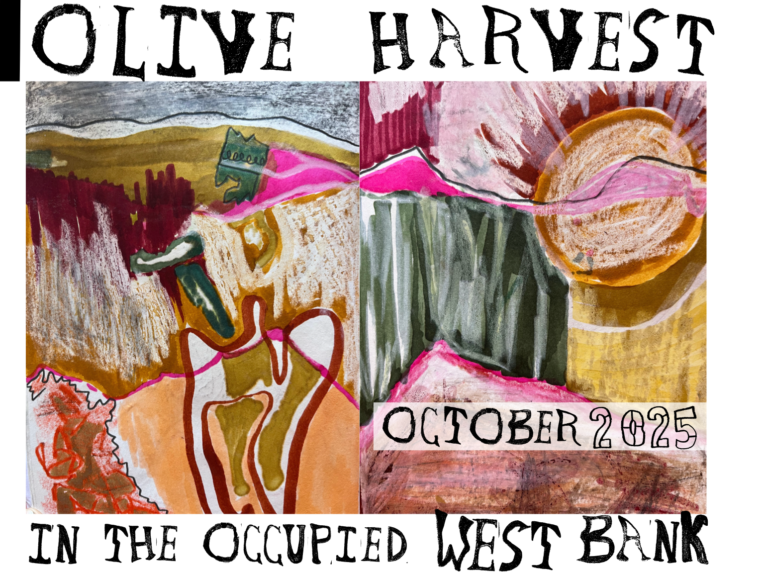 Olive Harvest zine, page 1 of 12