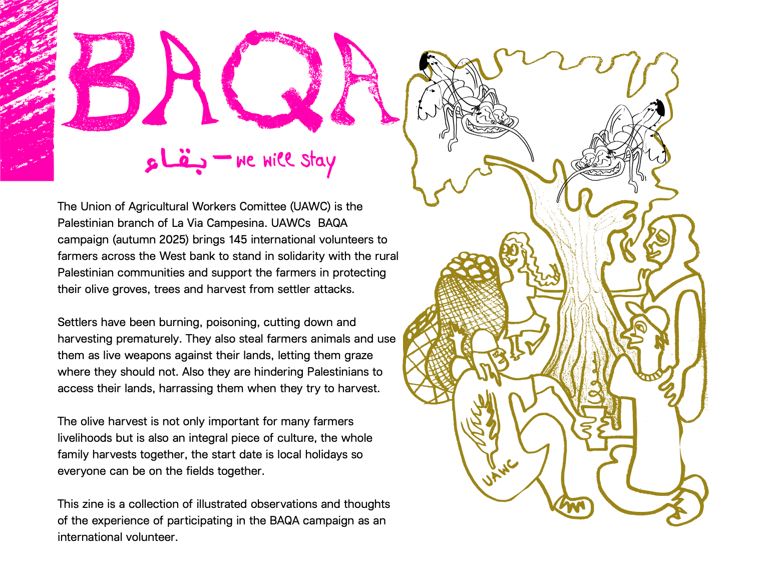 Olive harvest zine, page 2 of 12