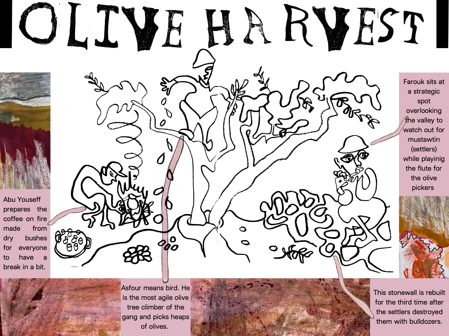 Olive harvest zine, page 4 of 12